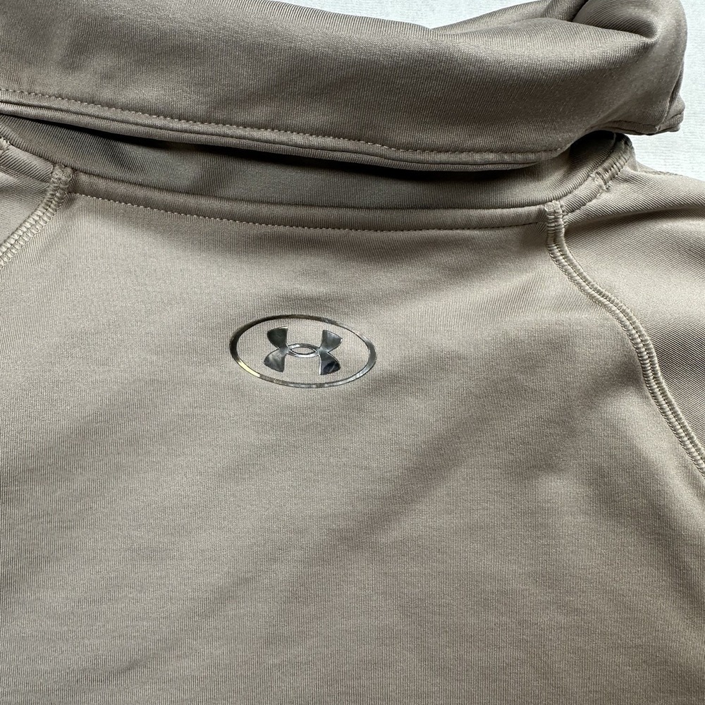 Under Armour UA Meridian ColdGear Funnel Neck Pullover Women's Large Beige - Picture 7 of 12